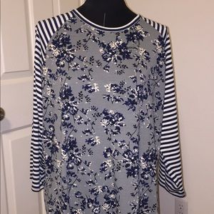 LuLaRoe Floral/ Striped Randy 3 XL